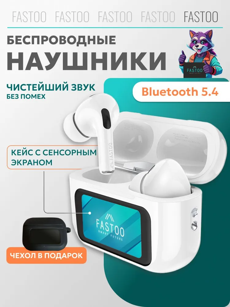 Наушники TWS с экраном на кейсе